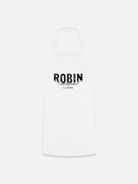 ROBIN A LEGEND verziert - Kochschürze - Weiß