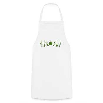 Garden Hobby Gardener Heartbeat Line Gift Idea - Cooking Apron - white - Front - AI Model Male 185 dark (185cm)