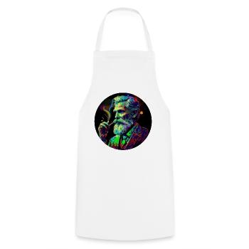 Cooler Dad | Alter Mann | rauchen - vape - Zigarre - Kochschürze - Weiß - Vorne - AI Model Male 185 dark (185cm)