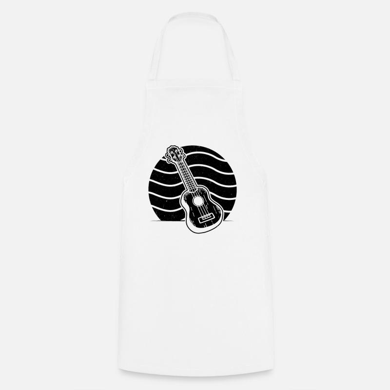 Ukulélé Joueur de ukulélé Ukuléléliste - Tablier de cuisine - blanc