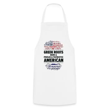 Né en Grèce Grèce Américain - Tablier de cuisine - blanc - Devant - AI Model Male 185 dark (185cm)