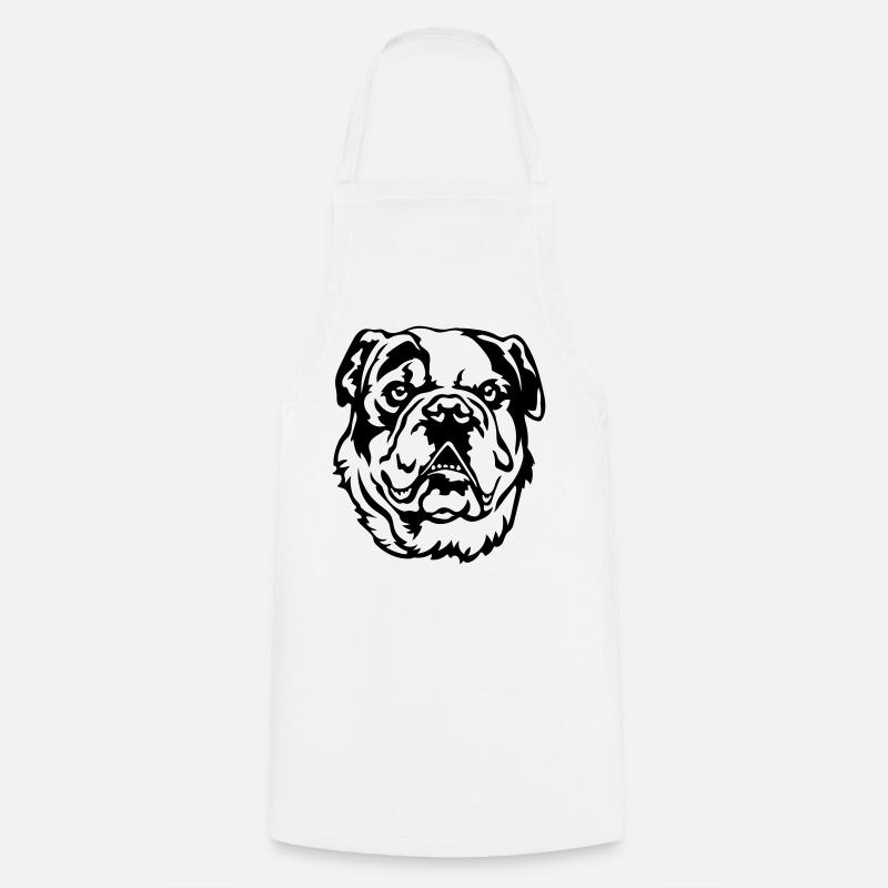 Tête de bouledogue continental - Tablier de cuisine - blanc