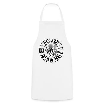 Please Blow Me - Drôle de joueur de cornemuse - Tablier de cuisine - blanc - Devant - AI Model Male 185 dark (185cm)