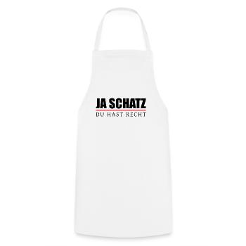 Ja Schatz Du Hast Recht - Beziehung Humor Spruch - Kochschürze - Weiß - Vorne - AI Model Male 185 dark (185cm)