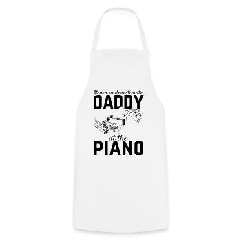 Never Underestimate Daddy At The Piano - Piano Pla - Cooking Apron - white - Front - AI Model Male 185 dark (185cm)