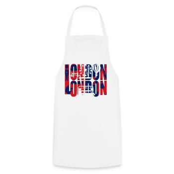 LONDON - Cooking Apron - white - Front - AI Model Male 185 dark (185cm)
