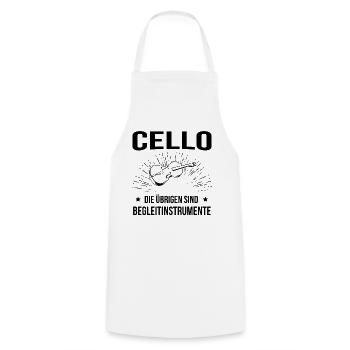 Cello Cellospieler Cellist - Kochschürze - Weiß - Vorne - AI Model Male 185 dark (185cm)
