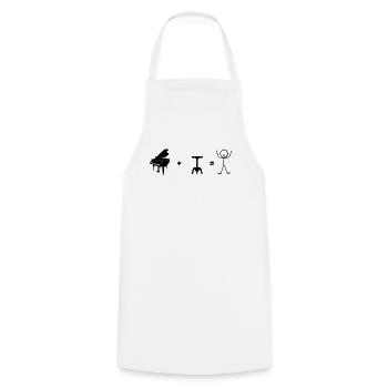Drôle de pianiste Drôle de pianiste - Tablier de cuisine - blanc - Devant - AI Model Male 185 dark (185cm)