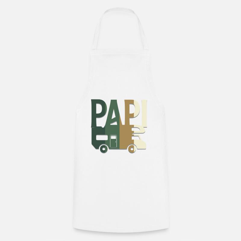 PAPI en Camping-car camouflage chasse et pêche - Tablier de cuisine - blanc