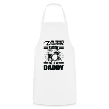 My Favorite Drummer Buddy Calls Me Daddy - Cooking Apron - white - Front - AI Model Male 185 dark (185cm)