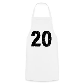 Cool Number 20 - 20 ans 20th Birthday Gift - Tablier de cuisine - blanc - Devant - AI Model Male 185 dark (185cm)