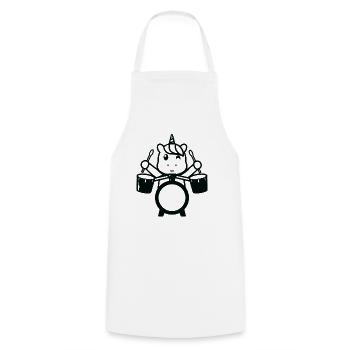 Unicorn Drummer Unicorn Drum Player - Cooking Apron - white - Front - AI Model Male 185 dark (185cm)