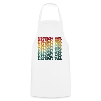 Anniversaire Fille Groovy Rétro Vintage Anniversaire - Tablier de cuisine - blanc - Devant - AI Model Male 185 dark (185cm)