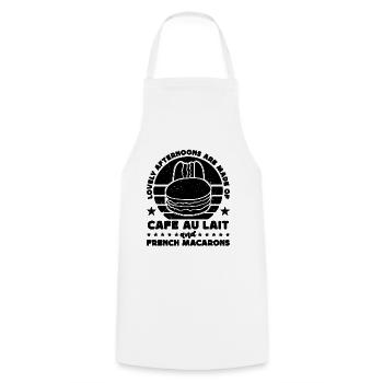 Lovely Afternoons Are Retro Artfully Macaron Lover - Cooking Apron - white - Front - AI Model Male 185 dark (185cm)