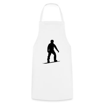 Silhouette de snowboard - Tablier de cuisine - blanc - Devant - AI Model Male 185 dark (185cm)