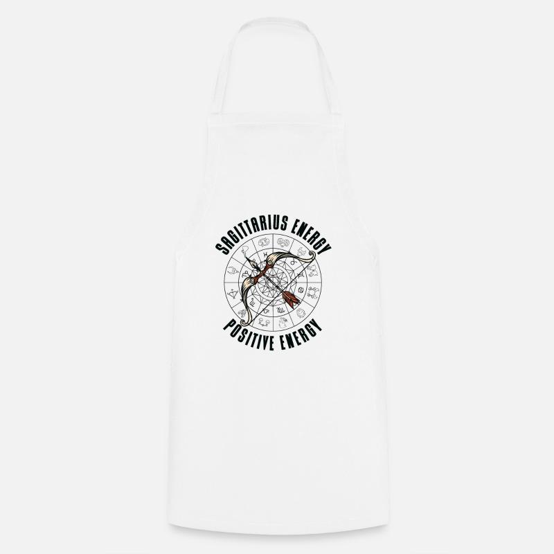 Sagittarius Energy Positivity Constellation - Cooking Apron - white