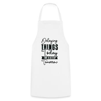 Procrastinating Vintage Fan Procrastinator - Cooking Apron - white - Front - AI Model Male 185 dark (185cm)