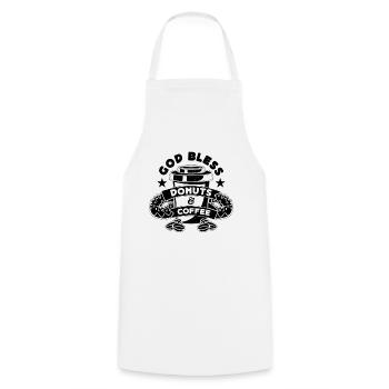 God Bless Donuts & Caffeine Coffee & Donuts Lover - Kochschürze - Weiß - Vorne - AI Model Male 185 dark (185cm)