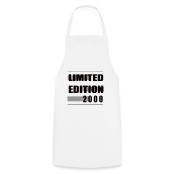 Limited Edition 2000 - Cooking Apron - white - Front - AI Model Male 185 dark (185cm)