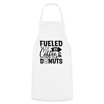 Fueled By Coffee & Caffeine Coffee & Donuts Lover - Kochschürze - Weiß - Vorne - AI Model Male 185 dark (185cm)