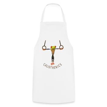 Calisthenics - Cooking Apron - white - Front - AI Model Male 185 dark (185cm)