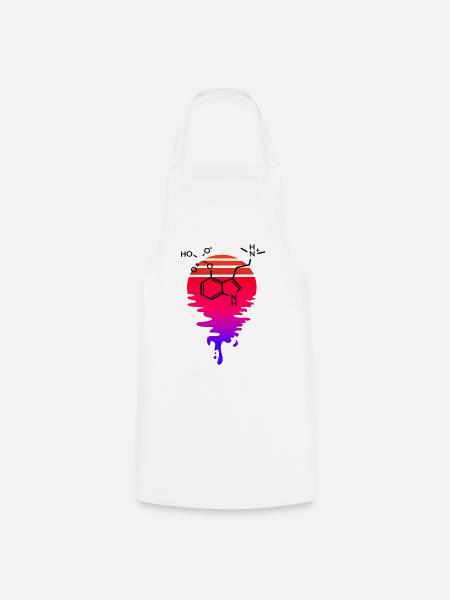 Psilocybin Molekül mit Retro Sunset - Kochschürze - Weiß