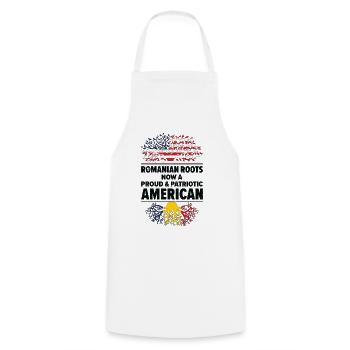 geboren rumänisch Rumänien amerikanisch USA - Kochschürze - Weiß - Vorne - AI Model Male 185 dark (185cm)