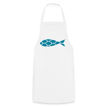 SARDINE. FISH. APRIL FOOL. EASTER. SEA - Cooking Apron - white - Front - AI Model Male 185 dark (185cm)