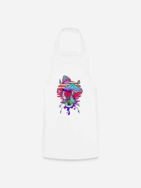 Psychedelische Zauberpilze Vaporwave - Kochschürze - Weiß