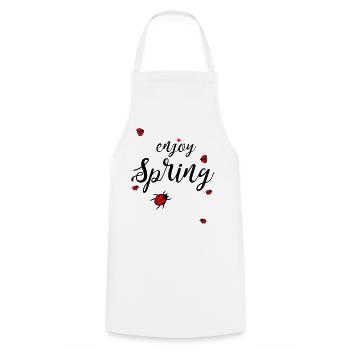 Printemps, profitez du printemps - Tablier de cuisine - blanc - Devant - AI Model Male 185 dark (185cm)
