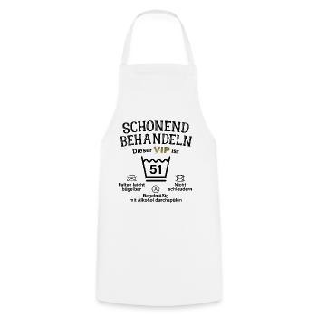 51. Geburtstag Schonend Behandeln 51 VIP ist 51 - Kochschürze - Weiß - Vorne - AI Model Male 185 dark (185cm)