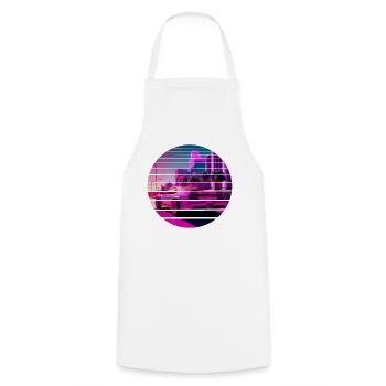 Retro Wave Sport 80s Vaporwave Sunset - Tablier de cuisine - blanc - Devant - AI Model Male 185 dark (185cm)