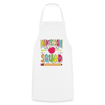Montessori Teacher Preschool Kindergarten - Cooking Apron - white - Front - AI Model Male 185 dark (185cm)