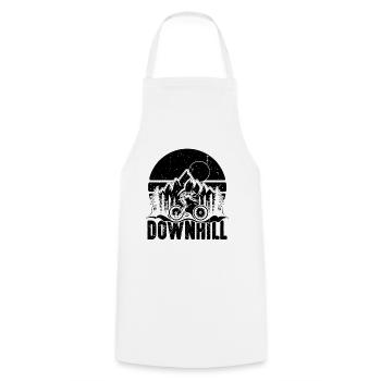 Downhill Racing Cyclist Bike Racing Mountain Biker - Cooking Apron - white - Front - AI Model Male 185 dark (185cm)