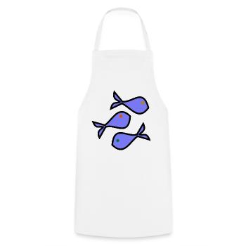 SARDINE. FISH. APRIL FOOL. EASTER. SEA - Cooking Apron - white - Front - AI Model Male 185 dark (185cm)
