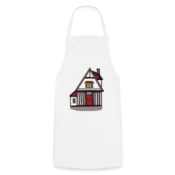 Maison cottage vivant constructeur construire propriété - Tablier de cuisine - blanc - Devant - AI Model Male 185 dark (185cm)