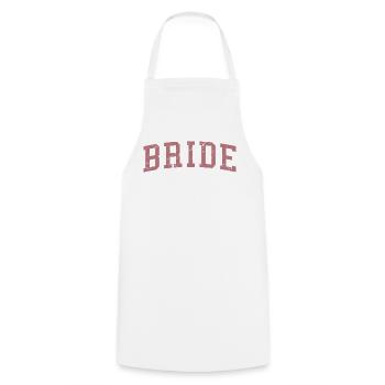 Bride Matching Engagement Bridal Shower Wedding - Cooking Apron - white - Front - AI Model Male 185 dark (185cm)