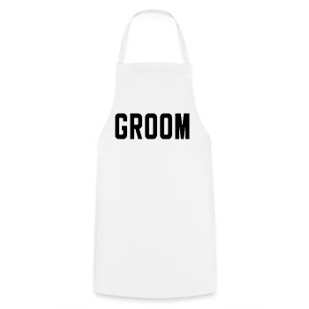 Groom Cool Matching Couple Wedding Party Mariage - Tablier de cuisine - blanc - Devant - AI Model Male 185 dark (185cm)