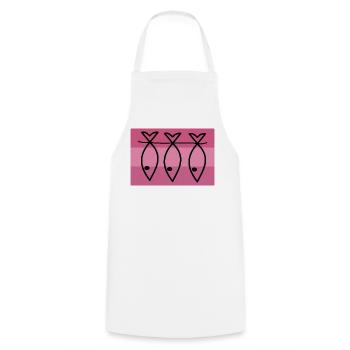 SARDINE. FISH. APRIL FOOL. EASTER. SEA - Cooking Apron - white - Front - AI Model Male 185 dark (185cm)