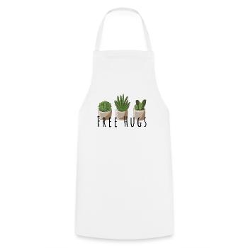 Free Hugs - Cactus, funny saying - Cooking Apron - white - Front - AI Model Male 185 dark (185cm)