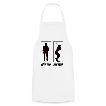 Ton père mon père Baseball Papa - Tablier de cuisine - blanc - Devant - AI Model Male 185 dark (185cm)