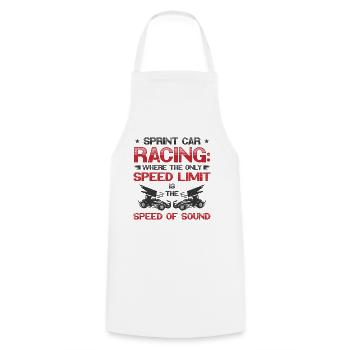 Sprint Car Dirt Track Racing - Cooking Apron - white - Front - AI Model Male 185 dark (185cm)
