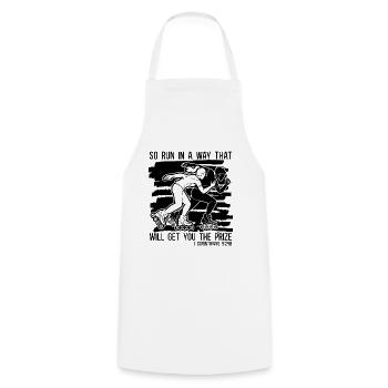 Alors courez d’une manière qui patine de vitesse sur courte piste - Tablier de cuisine - blanc - Devant - AI Model Male 185 dark (185cm)