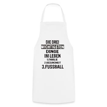 Fussball - Kochschürze - Weiß - Vorne - AI Model Male 185 dark (185cm)