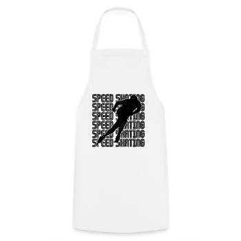Speed Skating Loves Short Track Skate Speed Skater - Cooking Apron - white - Front - AI Model Male 185 dark (185cm)