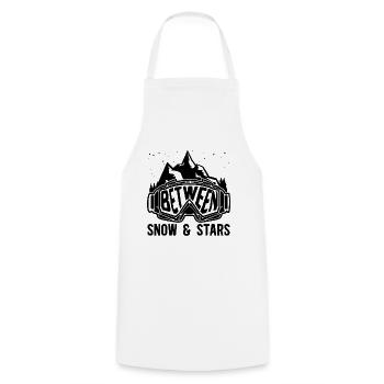 Between Snow & Stars Skiing Winter Sports XC Skier - Cooking Apron - white - Front - AI Model Male 185 dark (185cm)