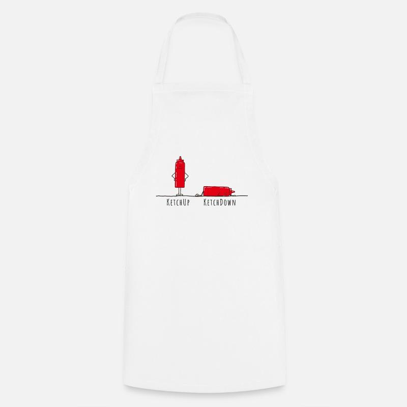 Ketchup - Ketchdown, pun - Cooking Apron - white