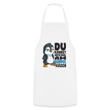 Kannst mich mal am Südpol küssen Pinguine - Kochschürze - Weiß - Vorne - AI Model Male 185 dark (185cm)