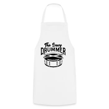 Drum Player Drummer Musician - The Sexy Drummer - Cooking Apron - white - Front - AI Model Male 185 dark (185cm)