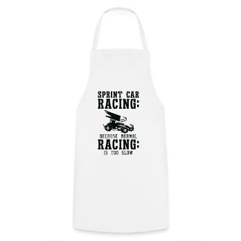 Sprint Car Dirt Track Racing - Kochschürze - Weiß - Vorne - AI Model Male 185 dark (185cm)